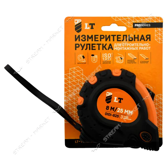 Рулетка магнитная LT 0101-825 8мх25мм