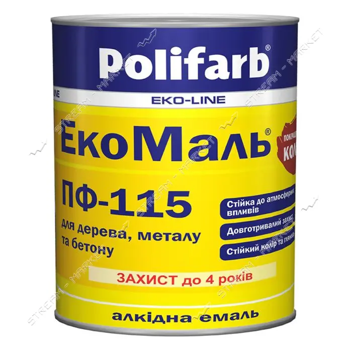 Краска алкидная ПФ-115 Polifarb ExtraMal 2.7кг Днепропетровск изумрудная                            