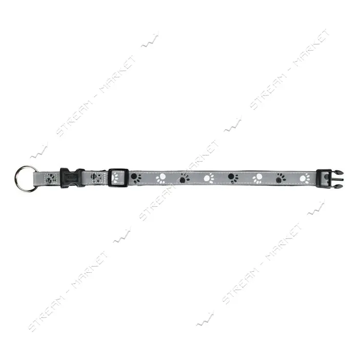 Ошейник Trixie Silver Reflect с лапами светоотражающими L-XL 40-65см 25мм                           