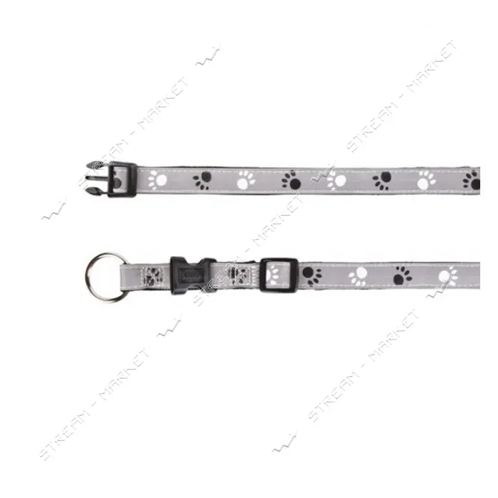Ошейник Trixie Silver Reflect с лапами светоотражающими XS-S 22-35см 15мм