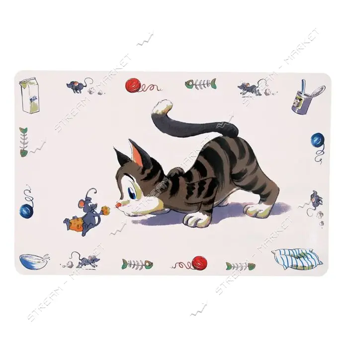 Коврик под миски для котов Trixie Comic Cat 44х28см