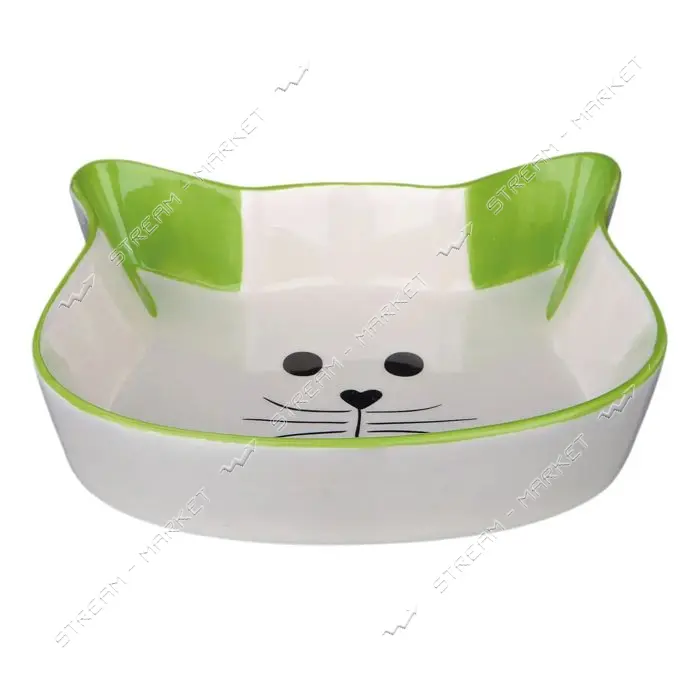Миска для котов Trixie 0.25л 12см керамика кошачья мордочка                                         