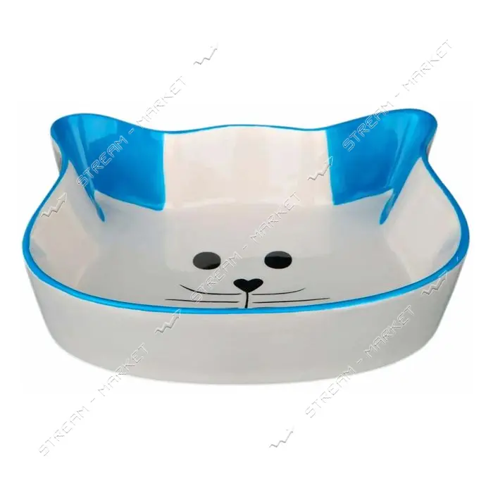 Миска для котов Trixie 0.25л 12см керамика кошачья мордочка                                         