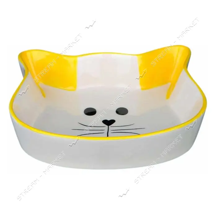 Миска для котов Trixie 0.25л 12см керамика кошачья мордочка                                         