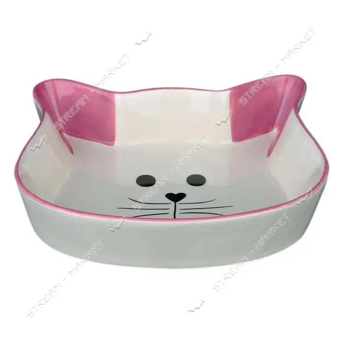 Миска для котов Trixie 0.25л 12см керамика кошачья мордочка                                         