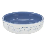 Миска Trixie для котов коротконосых пород 0.3л d15см синяя керамика