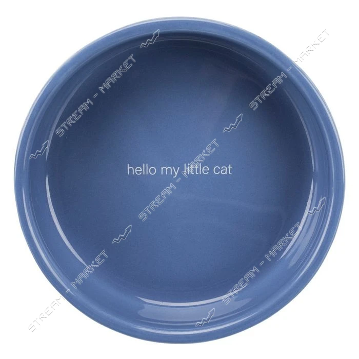 Миска Trixie для котов коротконосых пород 0.3л d15см синяя керамика                                 