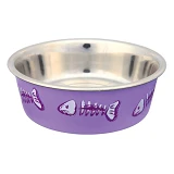 Миска для котов Trixie металлическая на резине с пластиковым покрытием 0.25л 12см