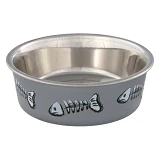 Миска для котов Trixie металлическая на резине с пластиковым покрытием 0.25л 12см
