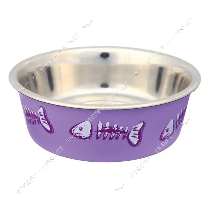 Миска для котов Trixie металлическая на резине с пластиковым покрытием 0.25л 12см