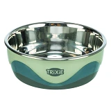 Миска Trixie металлическая с силиконовым покрытием 0.4л 14см серая