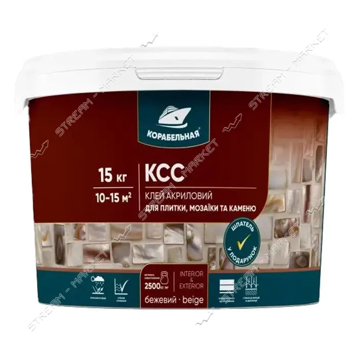 Клей акриловый Корабельная для плитки мозаики и камня KCC 1.5кг                                     
