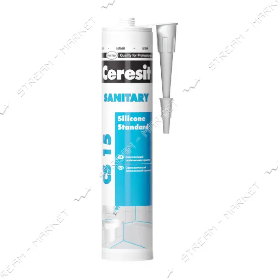 Герметик санитарный силиконовый Ceresit Sanitary CS15WH белый 280мл                                 