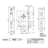 Замок врезной Rebosse 8540 язык никель Турция                                                       