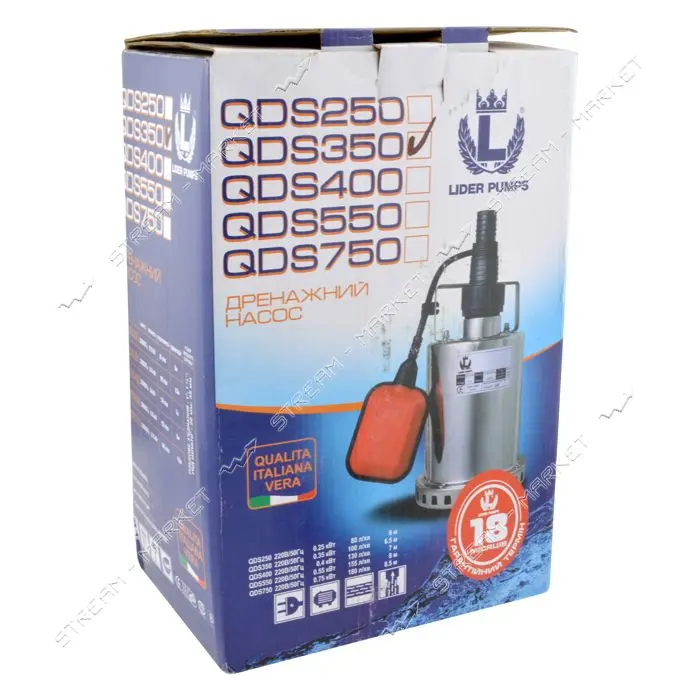 Насос дренажный Lider QDS400