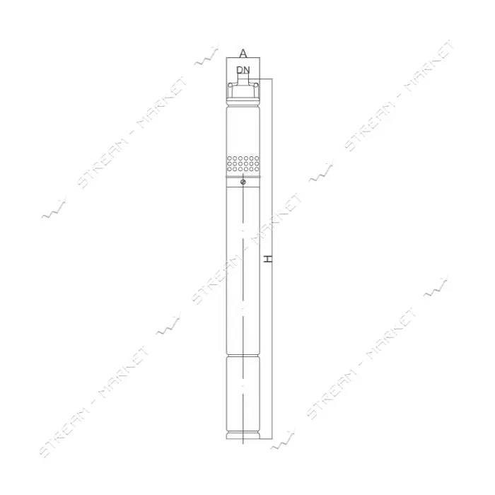 Насос шнековый погружной EuroAqua 2QGD1-50-0.28 0.28кВт Hmax 52м Qmax 15л/мин нержавейка            