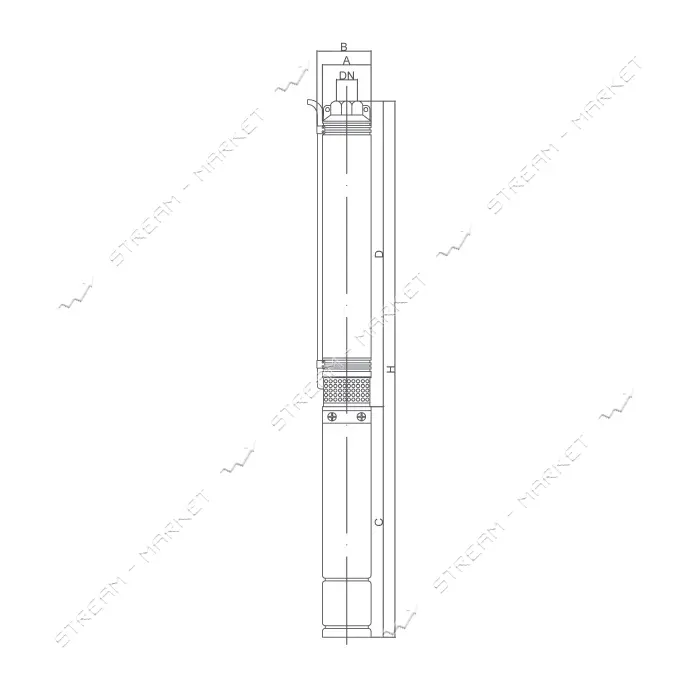 Насос центробежный погружной многоступ. EuroAqua 90QJD109-0.37 0.37кВт Hmax 43м Qmax 60л/мин нерж