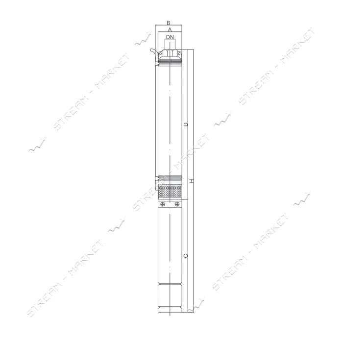 Насос центробежный погружной многоступ. EuroAqua 90QJD112-0.55 0.55кВт Hmax 55м Qmax 60л/мин нерж