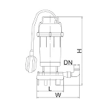 Насос фекальный Delta WQCD 2.6 с ножом чугун                                                        