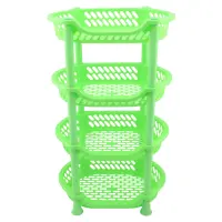 Этажерка Efe Plastics пластиковая на 4 яруса зеленая                                                