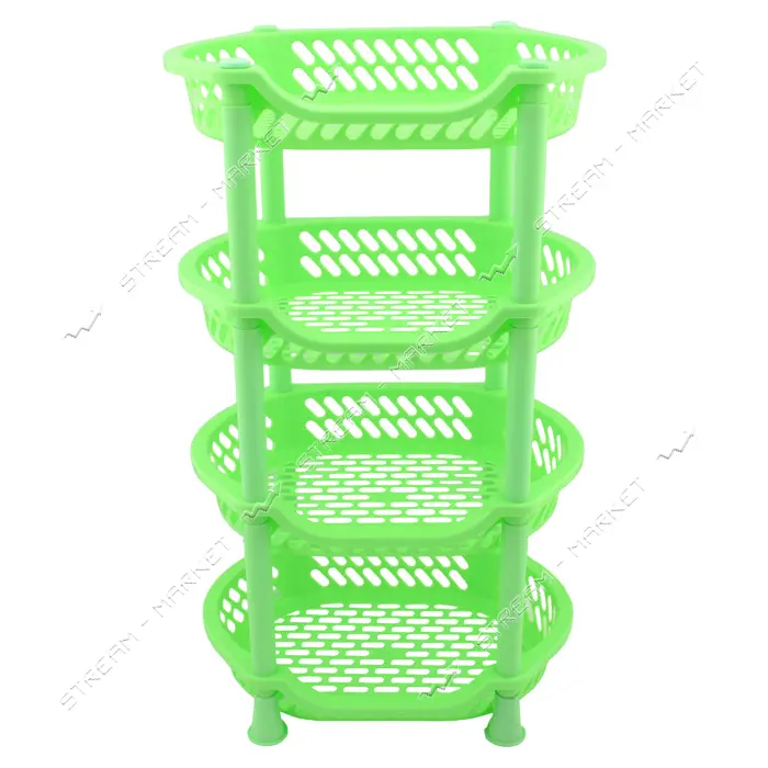 Этажерка Efe Plastics пластиковая на 4 яруса зеленая