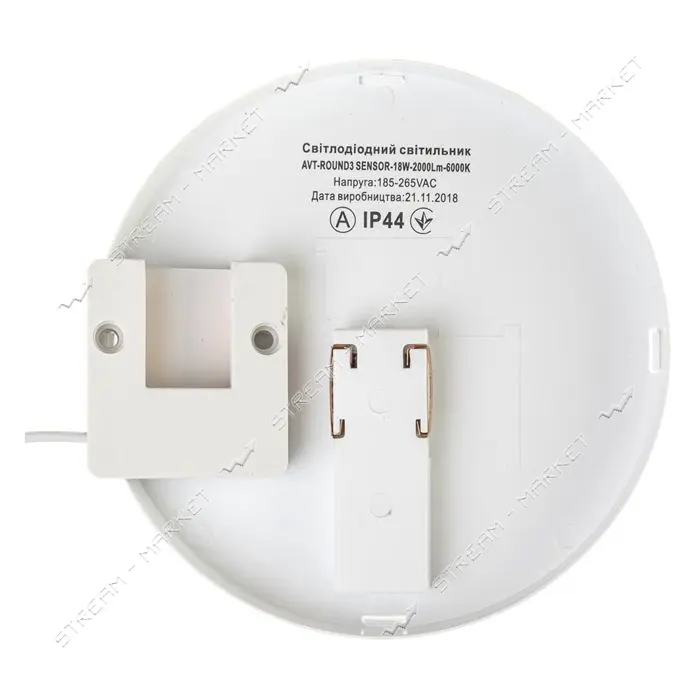Светильник светодиодный AVT 128/1 round 3 серия Sensor 18W 5000K IP40 пластик круг белый            