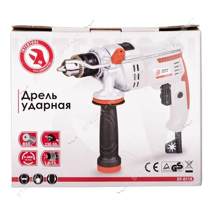 Дрель ударная Intertool DT-0115 850Вт 0-3000 об/мин 1.5-13мм                                        