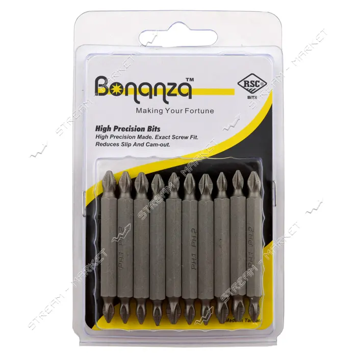 Бита двухсторонняя Bonanza PH1/PH2 60мм Taiwan 10шт                                                 