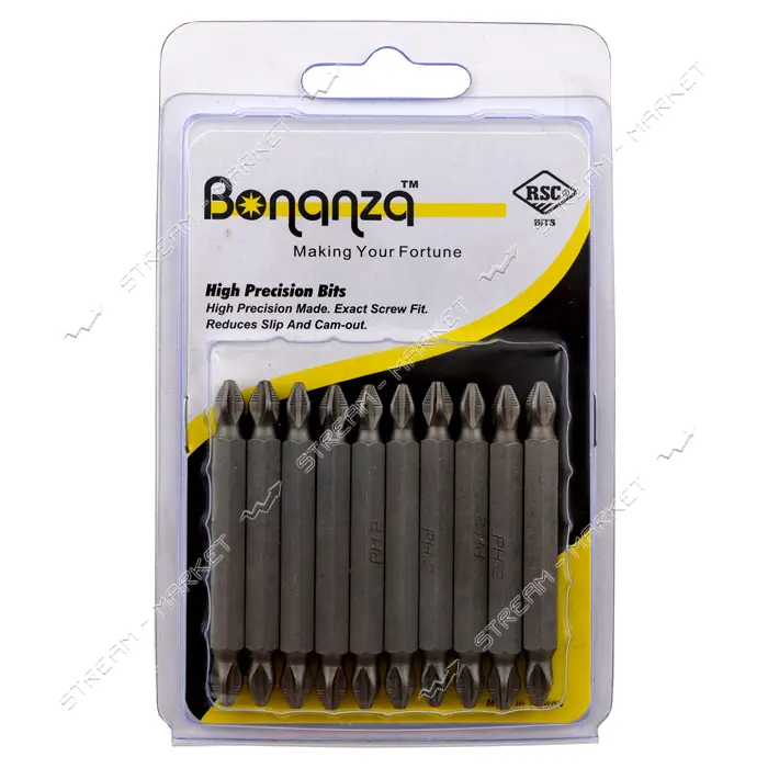 Бита двухсторонняя Bonanza PH2 /PH2 60мм Taiwan 10шт