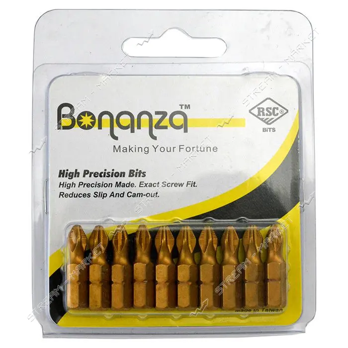 Бита Bonanza PH2x25мм нитрит титана 100% Taiwan 10шт                                                