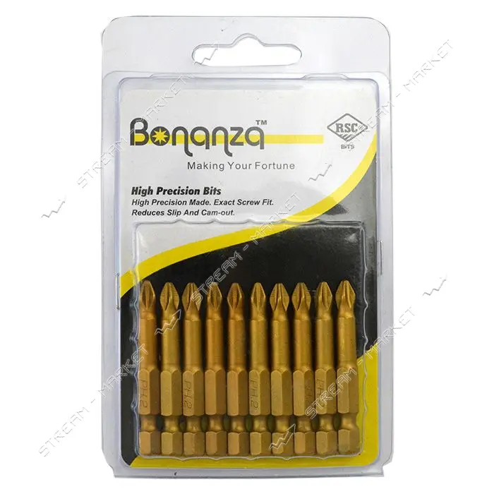 Бита Bonanza PH2x50мм нитрит титана кобальт Taiwan 10шт                                             