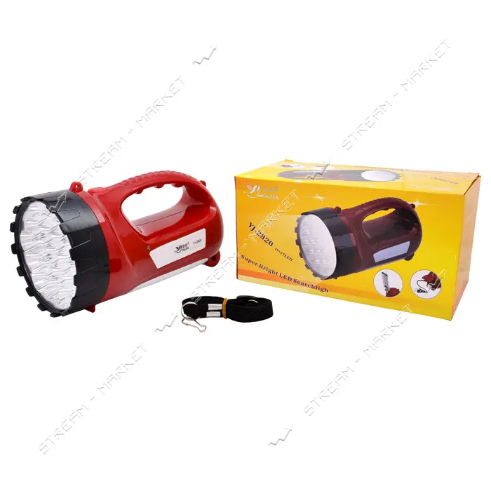Фонарь ручной светодиодный YJ-2820 19 плюс 15LED аккумуляторный 15LED боковая панель