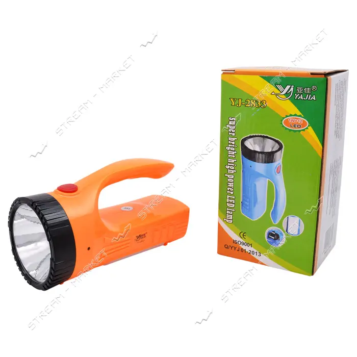 Фонарь ручной светодиодный YJ-2833 1 плюс 12LED аккумуляторный 12LED боковая панель