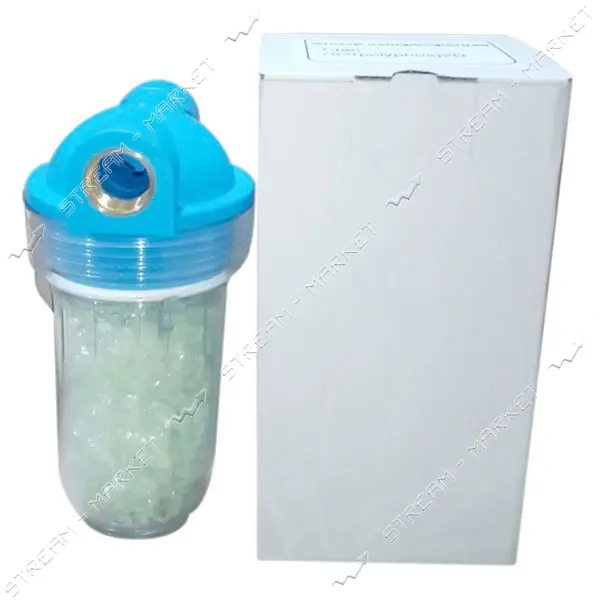 Фильтр полифосфатный Titan для бойлера и котла с солью 1/2" 702 2D прямое подключение прозрачный