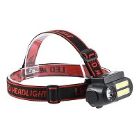 Фонарь налобный BL-611-1LM плюс 2COB ЗУ micro USB 1x18650                                           