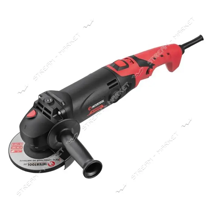 Шлифмашина угловая Intertool WT-0225 1200Вт диаметр круга 125мм 5000-12000об/мин поворотная ручка   