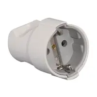 Гнездо прямое DE-PA 11102 с заземлением белое 16А                                                   