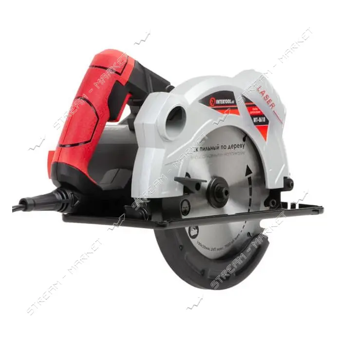 Пила дисковая Intertool WT-0618 1500Вт 5800об/мин угол 90-45 глубина распила 65-43мм                