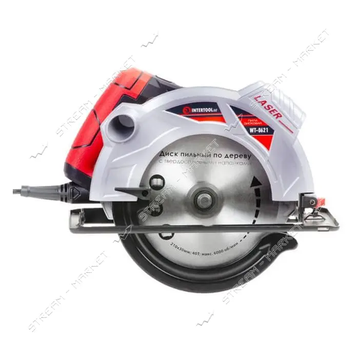 Пила дисковая Intertool WT-0621 1800Вт 5000об/мин угол 90-45 глубина распила 73-48мм