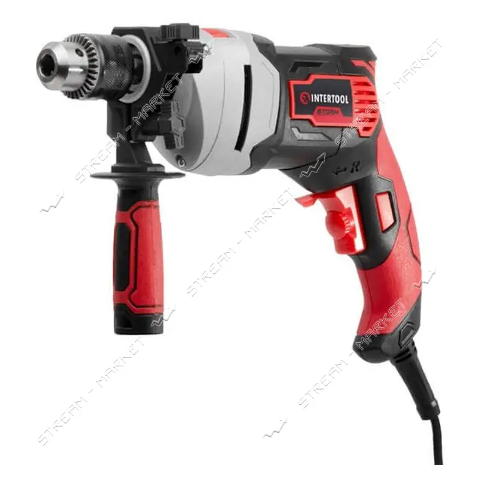Дрель ударная Intertool WT-0118 800Вт 0-2900об/мин 1.5-13мм металлический корпус редуктора