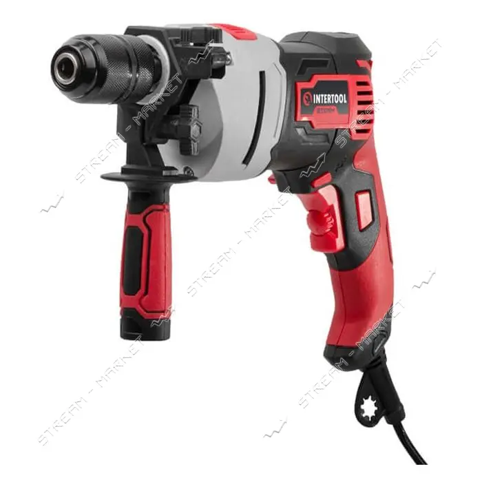 Дрель ударная Intertool WT-0119 900Вт 0-2800об/мин 1.5-13мм металличский корпус редуктора           