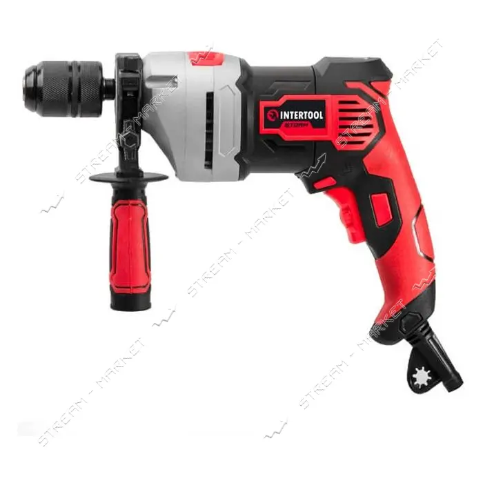 Дрель ударная Intertool WT-0119 900Вт 0-2800об/мин 1.5-13мм металличский корпус редуктора           