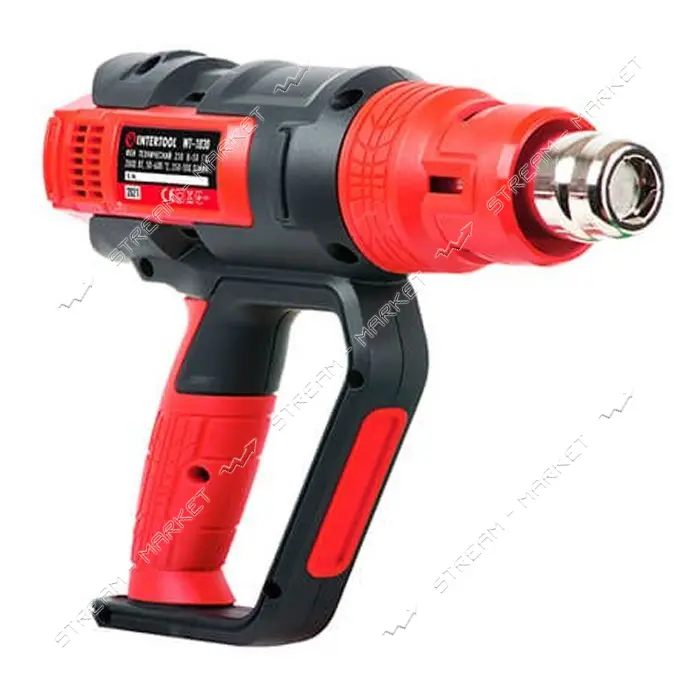 Фен технический Intertool WT-1030 2000Вт 50-600C 250-500л/мин 3 режима регулировка температуры