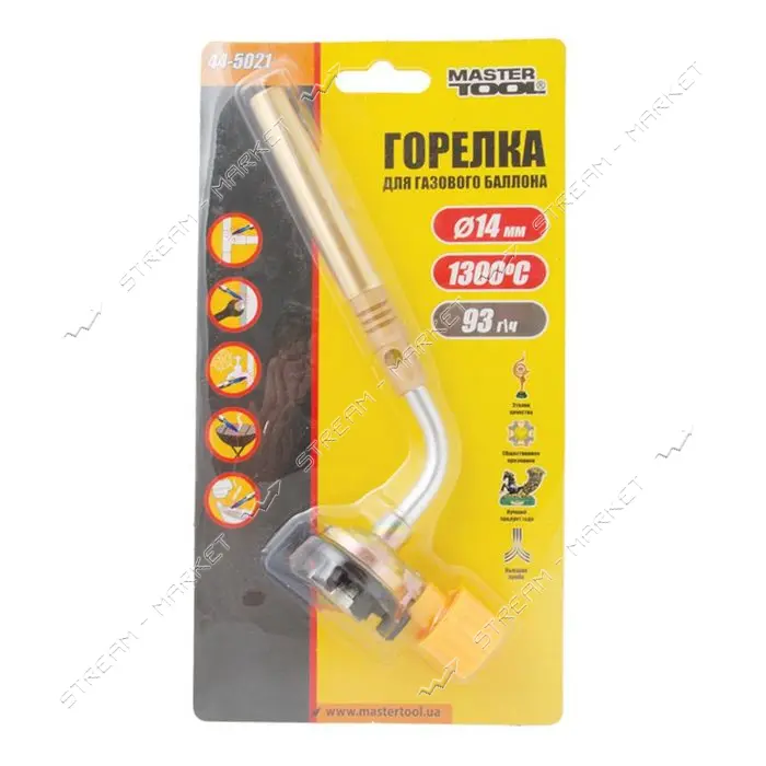 Горелка для газового баллона Mastertool 44-5021 Огонек d14мм 1300C