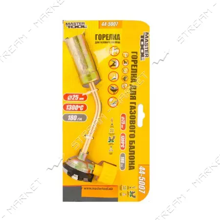 Горелка для газового баллона Mastertool 44-5007 Факел d25мм 1300C                                   