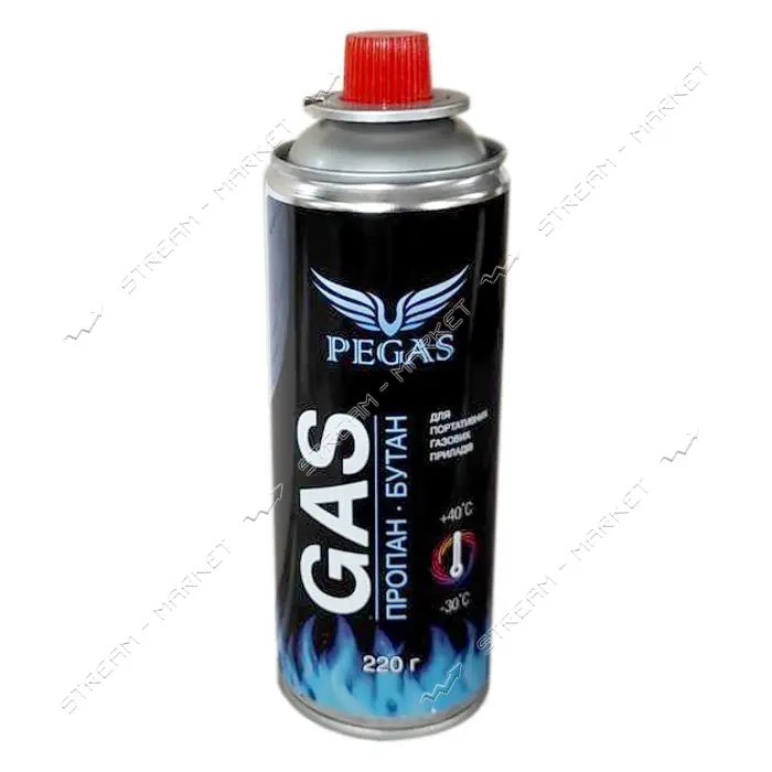 Газовый баллон PEGAS для походной печки цанговое соединение всесезонный 220г Украина                