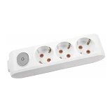 Колодка 3-я Viko 8300 Multi-let с заземлением и выключателем белая                                  