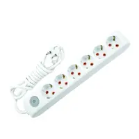Колодка 6-я Viko 8600 Multi-let с заземлением и выключателем белая                                  