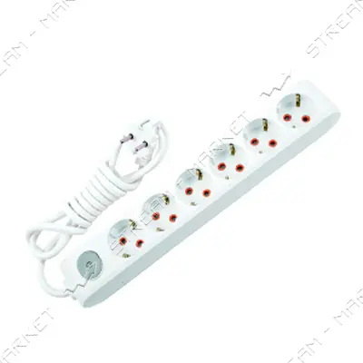 Колодка 6-я Viko 8600 Multi-let с заземлением и выключателем белая                                  