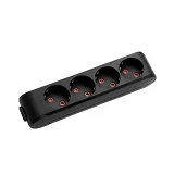 Колодка Viko 4400 Multi-let 4 гнезда без заземления черная